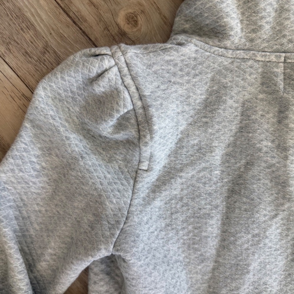 Vintage Juicy Couture Gray Quilted Puff Shoulder Zip Up Hoodie Y2K Size Small - Picture 12 of 13